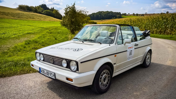 unterwegs im vw golf i cabrio von 1991: geschlossene gesellschaft