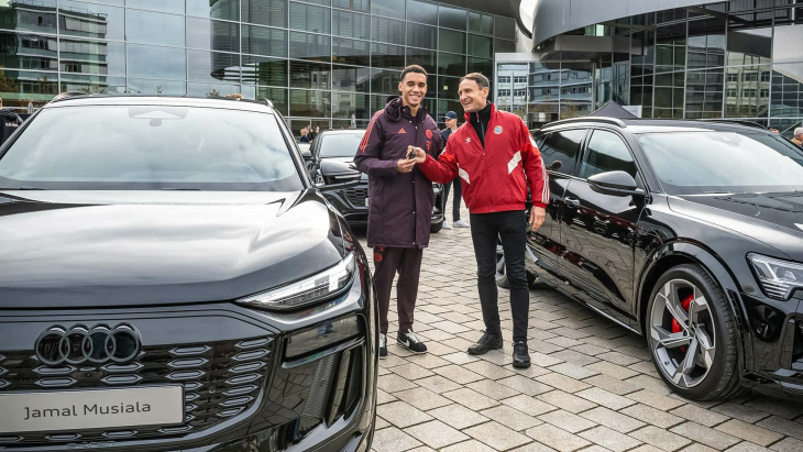 dienstwagen für den fc bayern: musiala fährt audi q6 suv e-tron