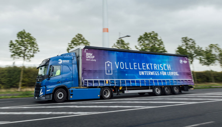 bmw: elektro-lkw transportieren e-komponenten für das werk leipzig