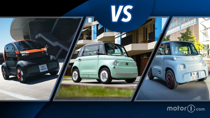 mobilize duo vs. fiat topolino vs. citroën ami: zwergen-vergleich